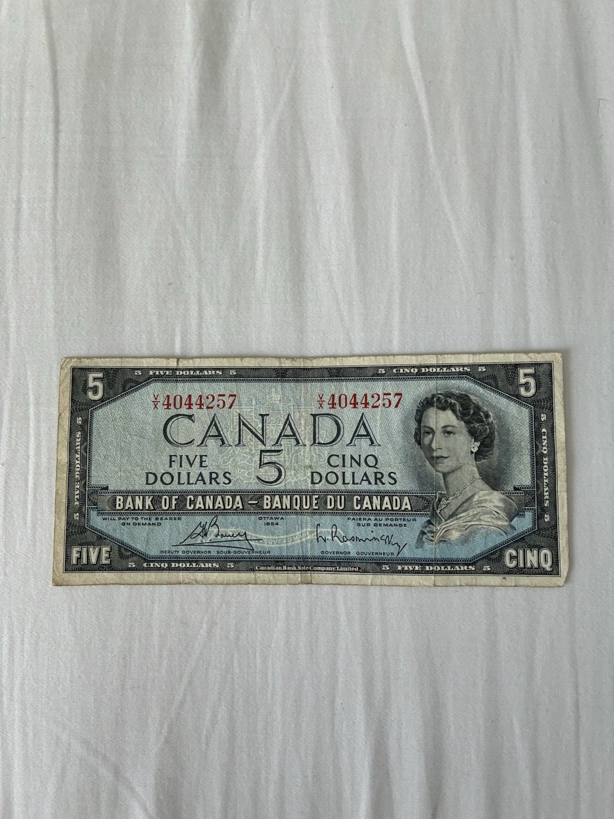 1954 Canada $5 Bill- Five Dollar Note-Canadian Foreign Paper Currency-Ships Free
