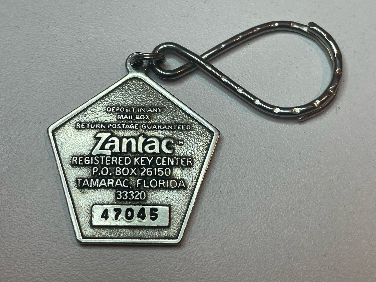 Vintage 1980s Glaxo Zantac Pharmaceutical Drug Rep Promo Key Finder Keychain
