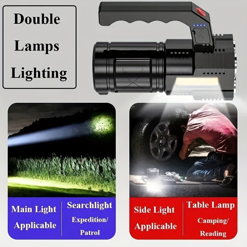 Super Bright 22000LM LED Flashlight High Powered Torch USB Rechargeable Lamp