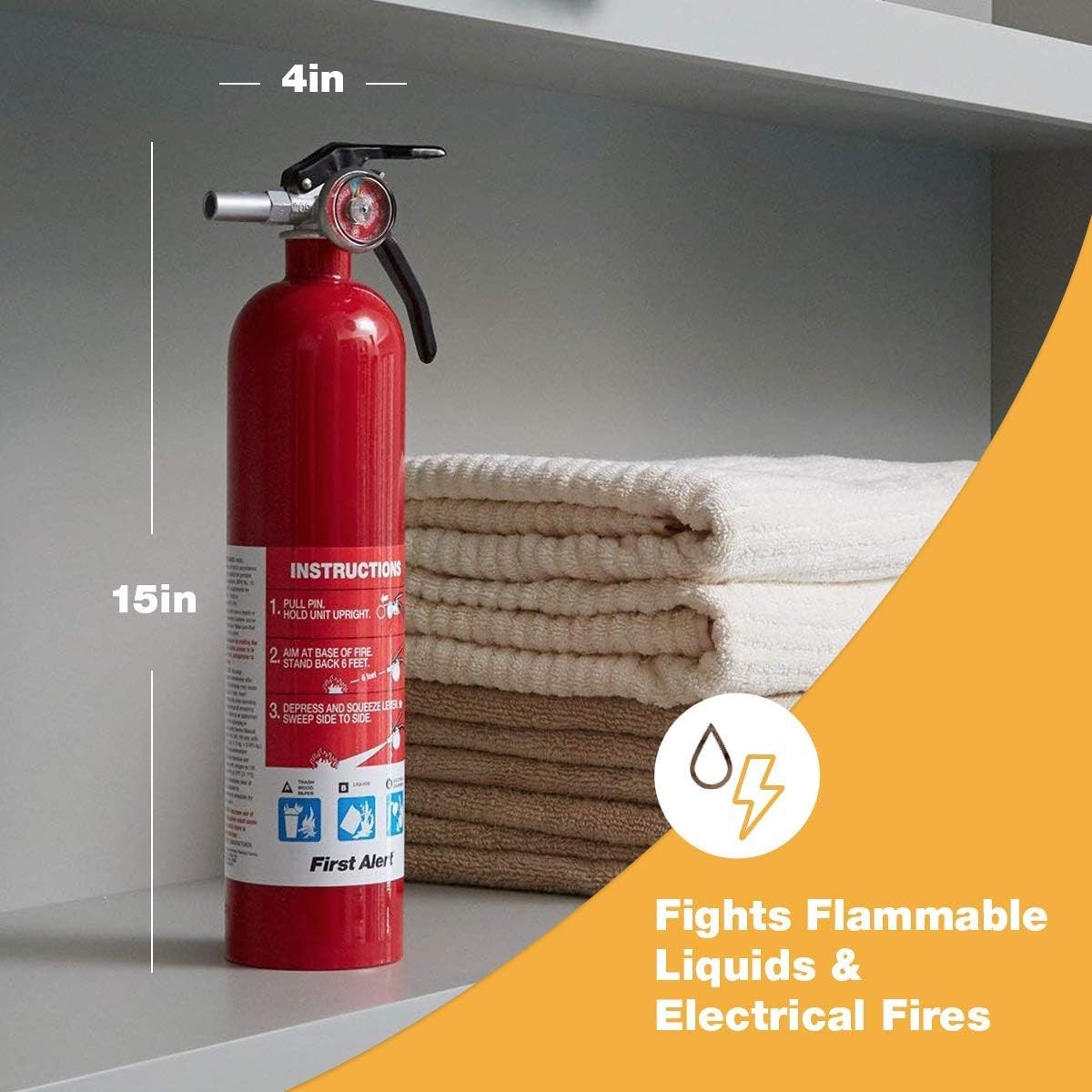 Multipurpose Fire Extinguisher Rechargeable, US Coast Guard Approved, A:10-B:C