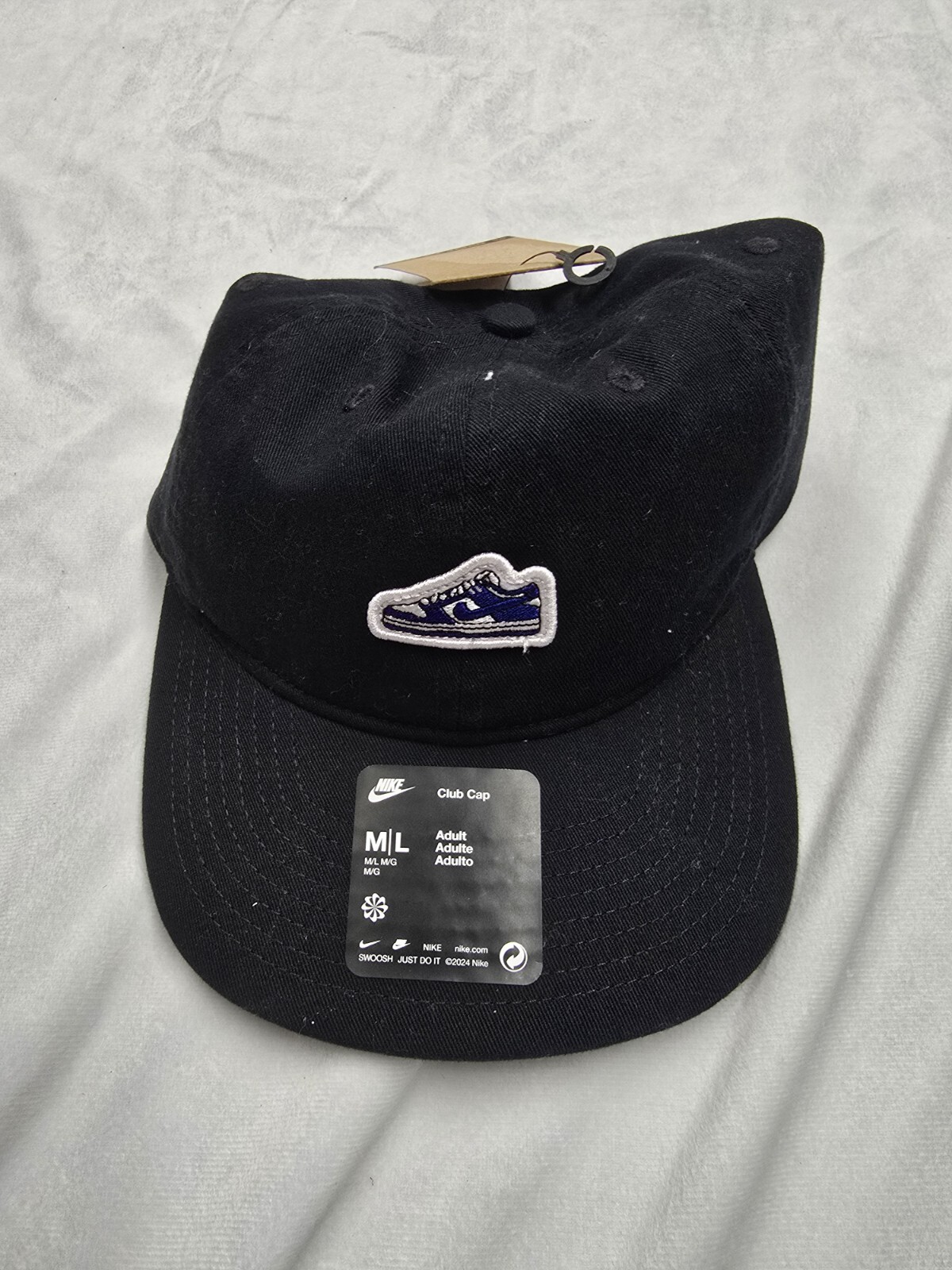 Nike Club Unstructured Dunk Low Patch Cap Adult Unisex Size S/M Black FN4404 010