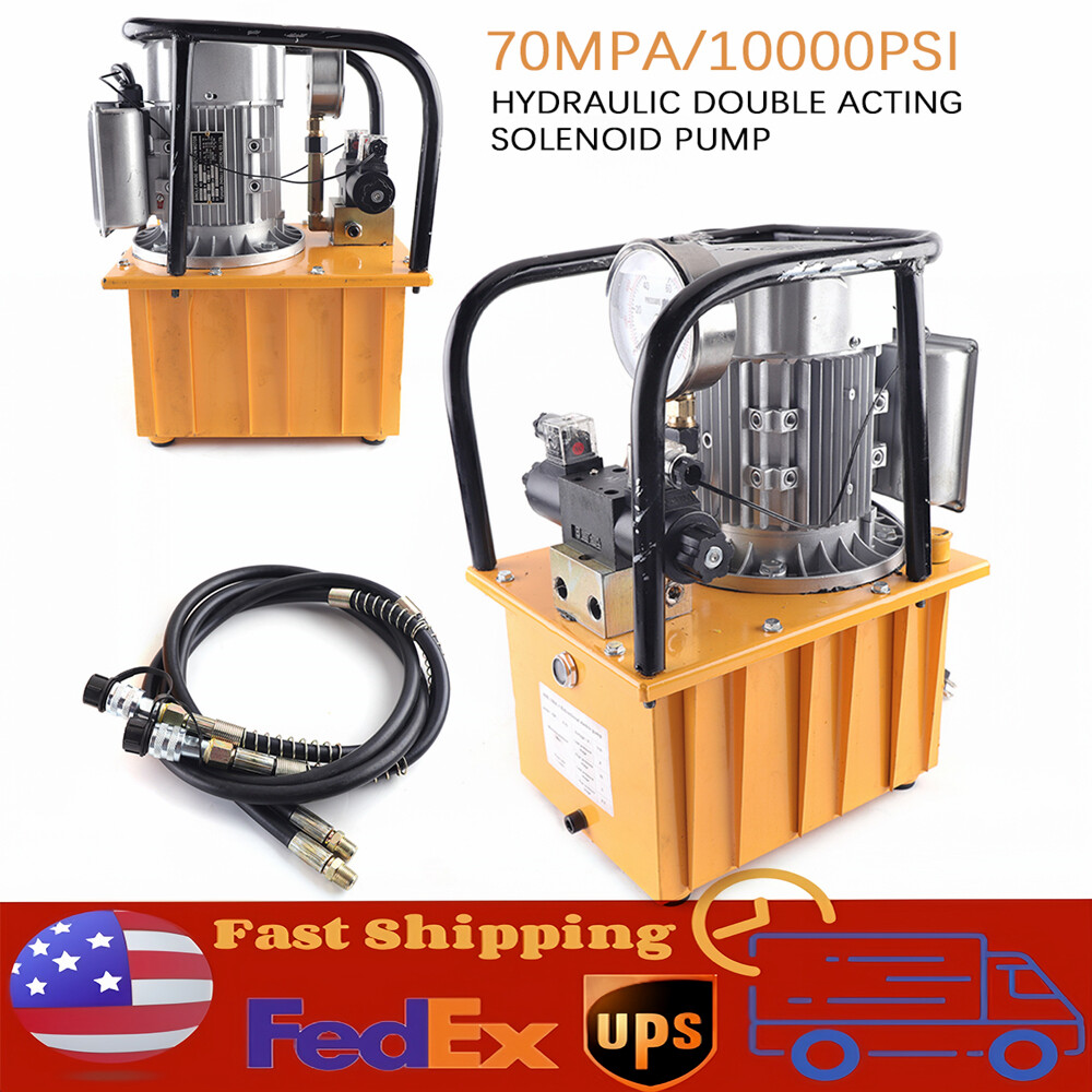 750W 7L Double Acting Electric Hydraulic Pump Power Pack 10000 PSI Capacity