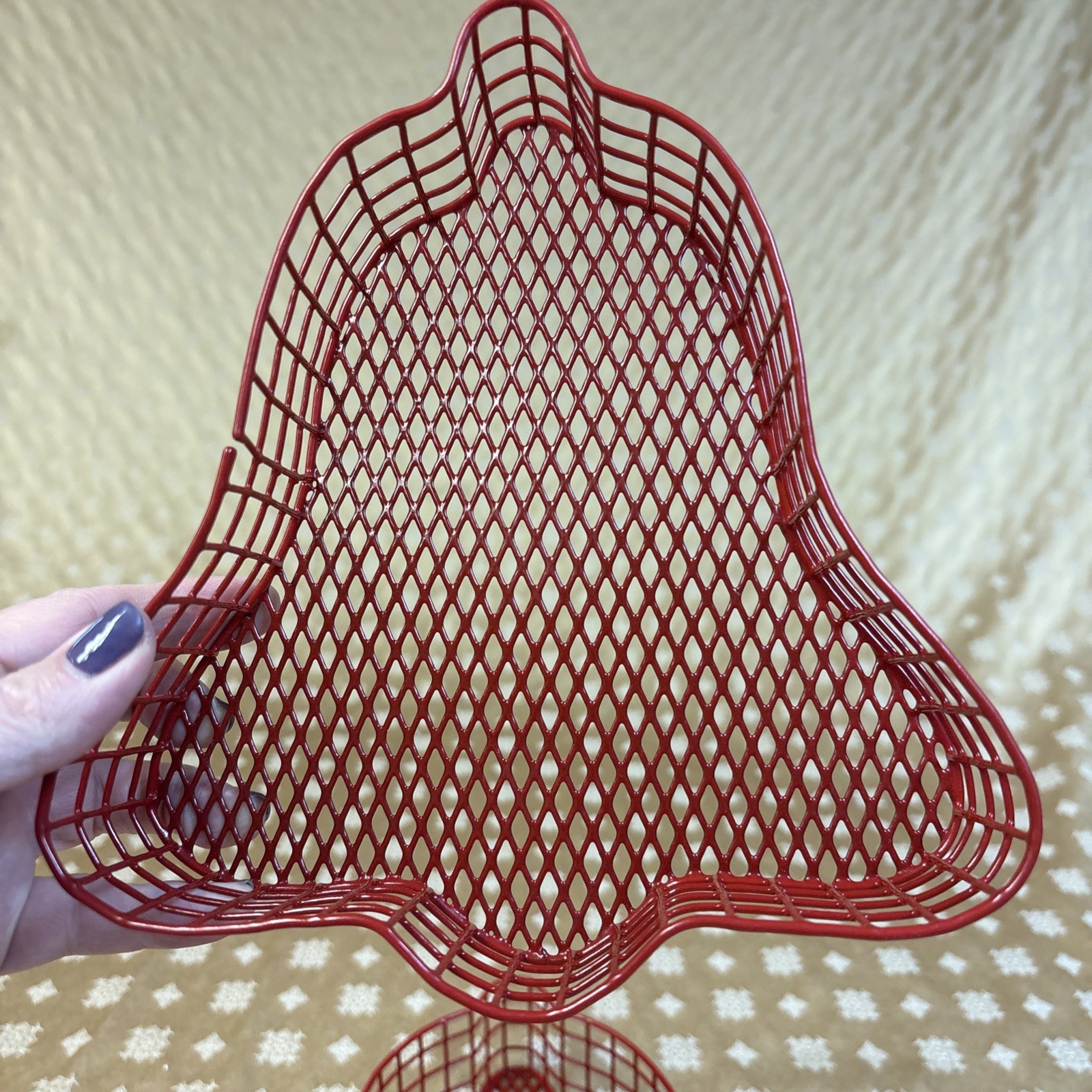 Three Red Christmas Bell-Shaped Nesting Baskets - Never Used!