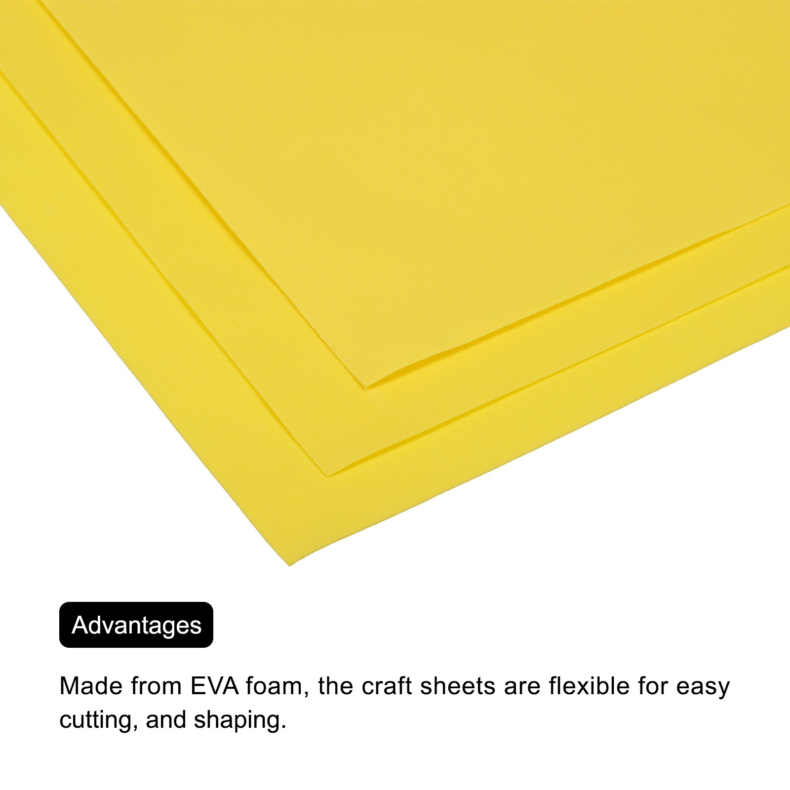 EVA Foam Sheets Lemon Yellow 19.7 Inch x 19.3 Inch 1mm Thick Crafts Sheets 5Pcs