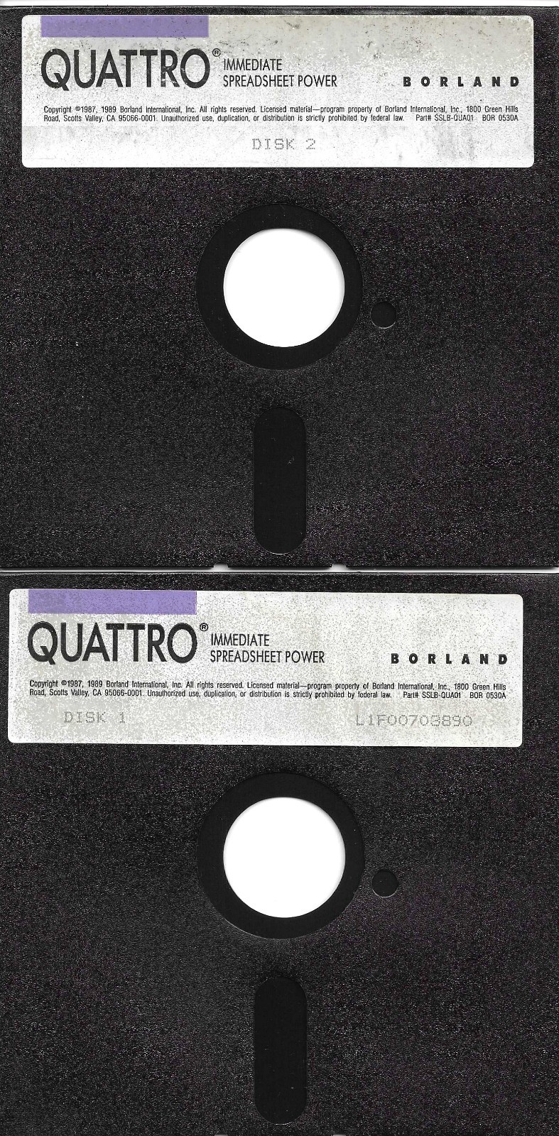 QuaTtro Spreadsheet software vintage -- Commodore 1987; 1989