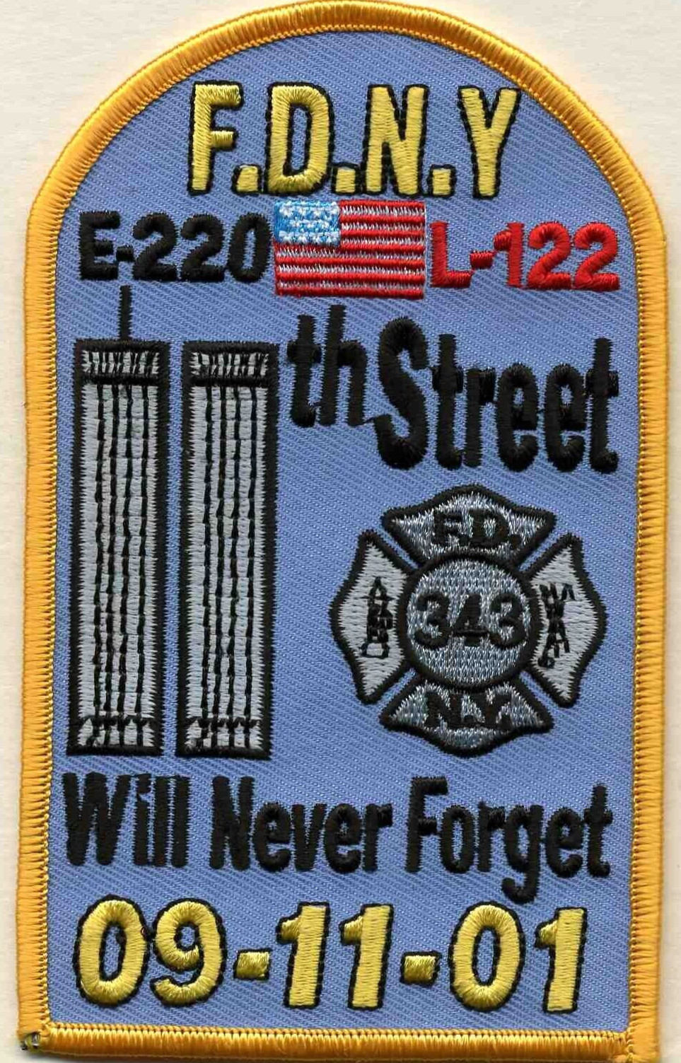 New York City - Engine - 220 / L-122 "11th Street" (3" x 4.75" size) fire patch