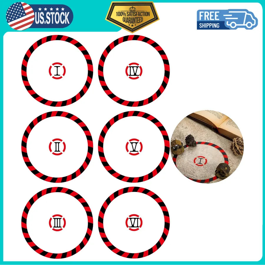 6 Pcs Round PVC Objective Point Markers for Tabletop Miniature Gaming
