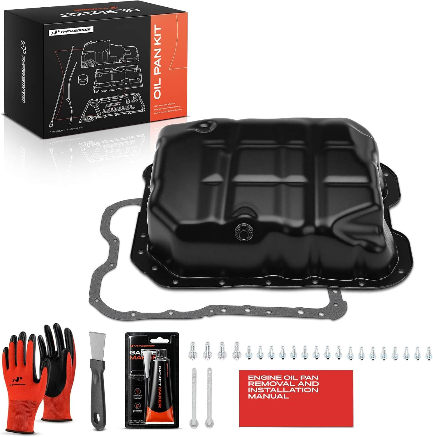2.0L 2.4L Engine Oil Pan Sump with Plug, Gasket & Bolts, Compatible with Hyundai