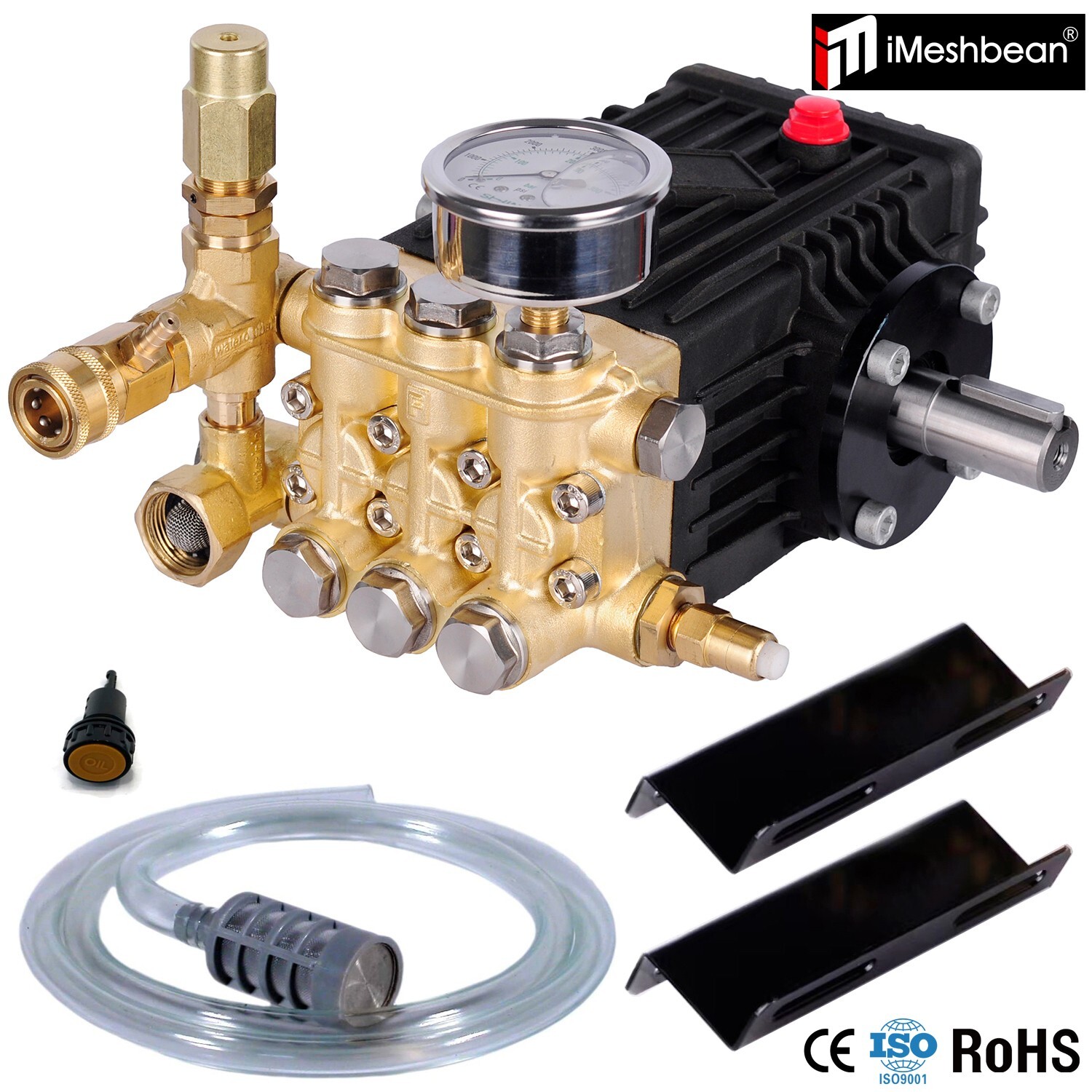 Pressure Power Washer Pump 24mm Solid Shaft 3600 PSI 4.0 GPM 10 HP Belt Drive