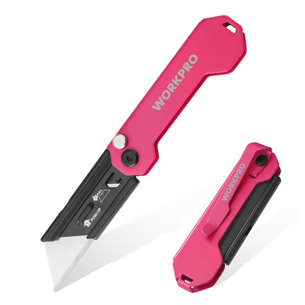 WORKPRO Folding Utility Knife Mini Box Cutter Quick Change Blade Razor Knife USA