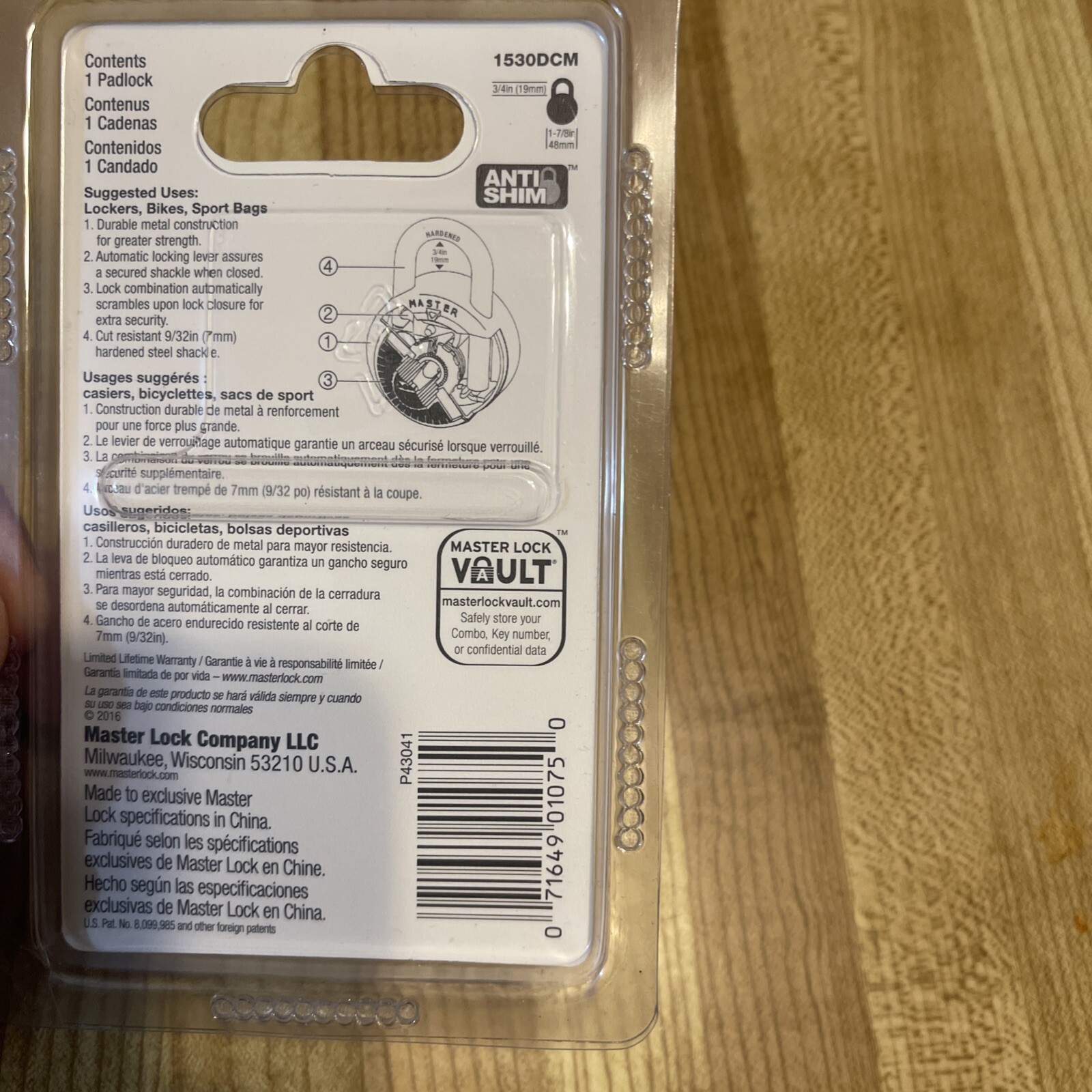 Master Lock Padlock, Standard Dial Combination Lock, 1-7/8 in. Wide New!