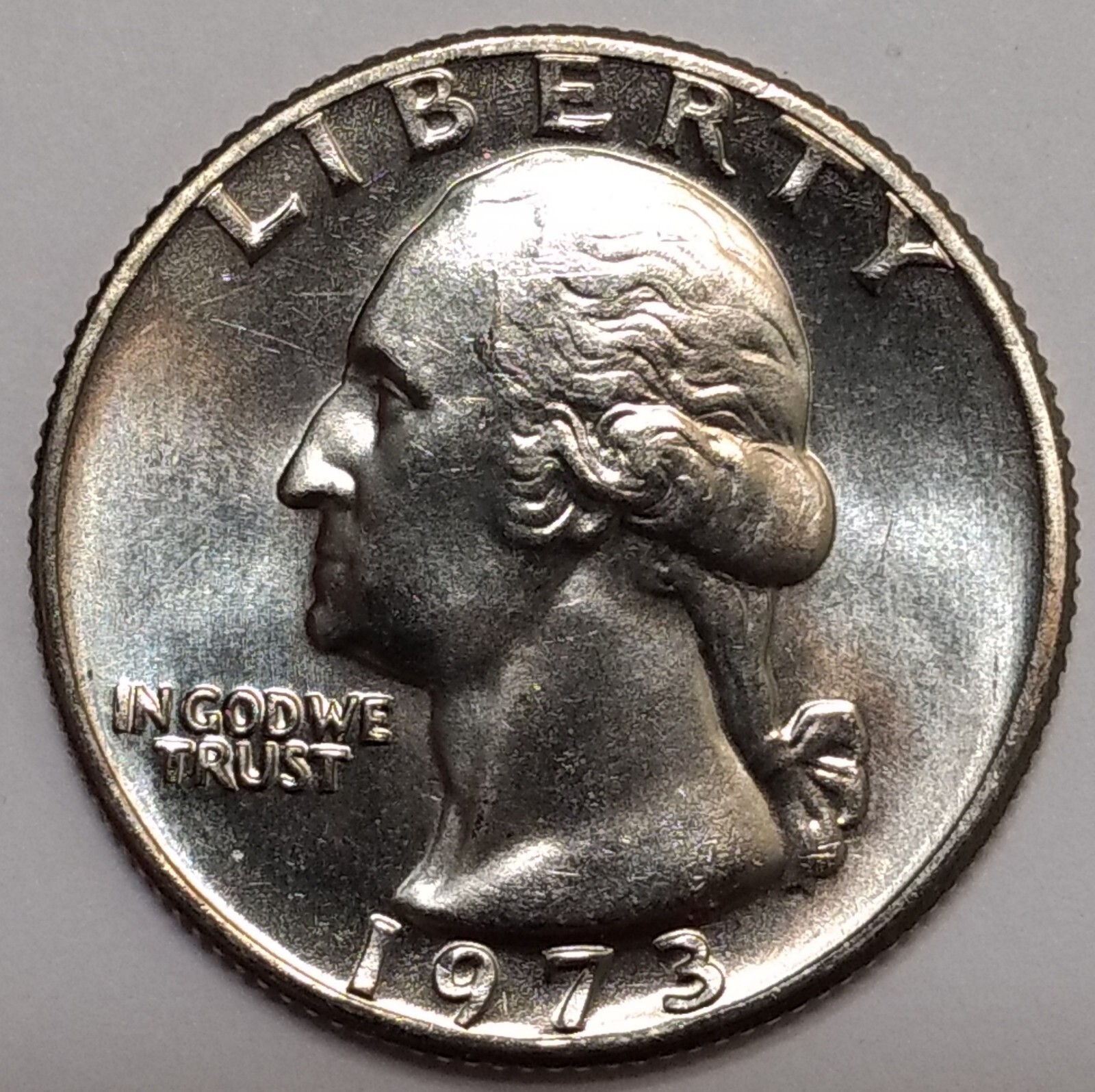 1973 Gem Mint State Washington Quarter ~ Semi P/L