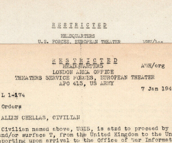 WWII ETO Headquarters Restricted Office Of War Information Orders