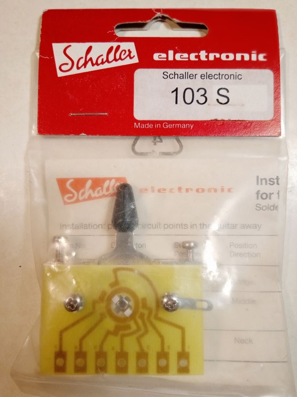 Schaller NOS Switch "3 WAY S" (For 3 pickups)