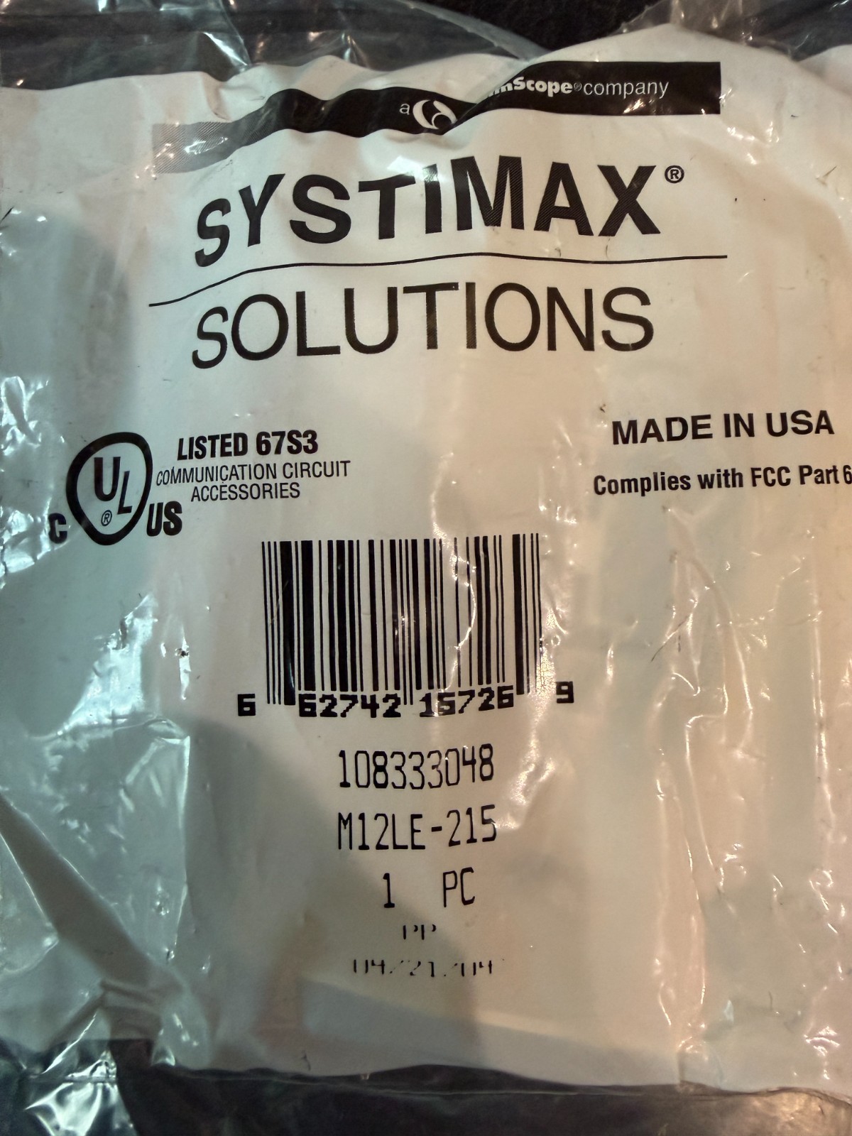 AVAYA Systimax M12LE-215 1-Gang Two Port Face Plate White Network Lot of 8 NEW
