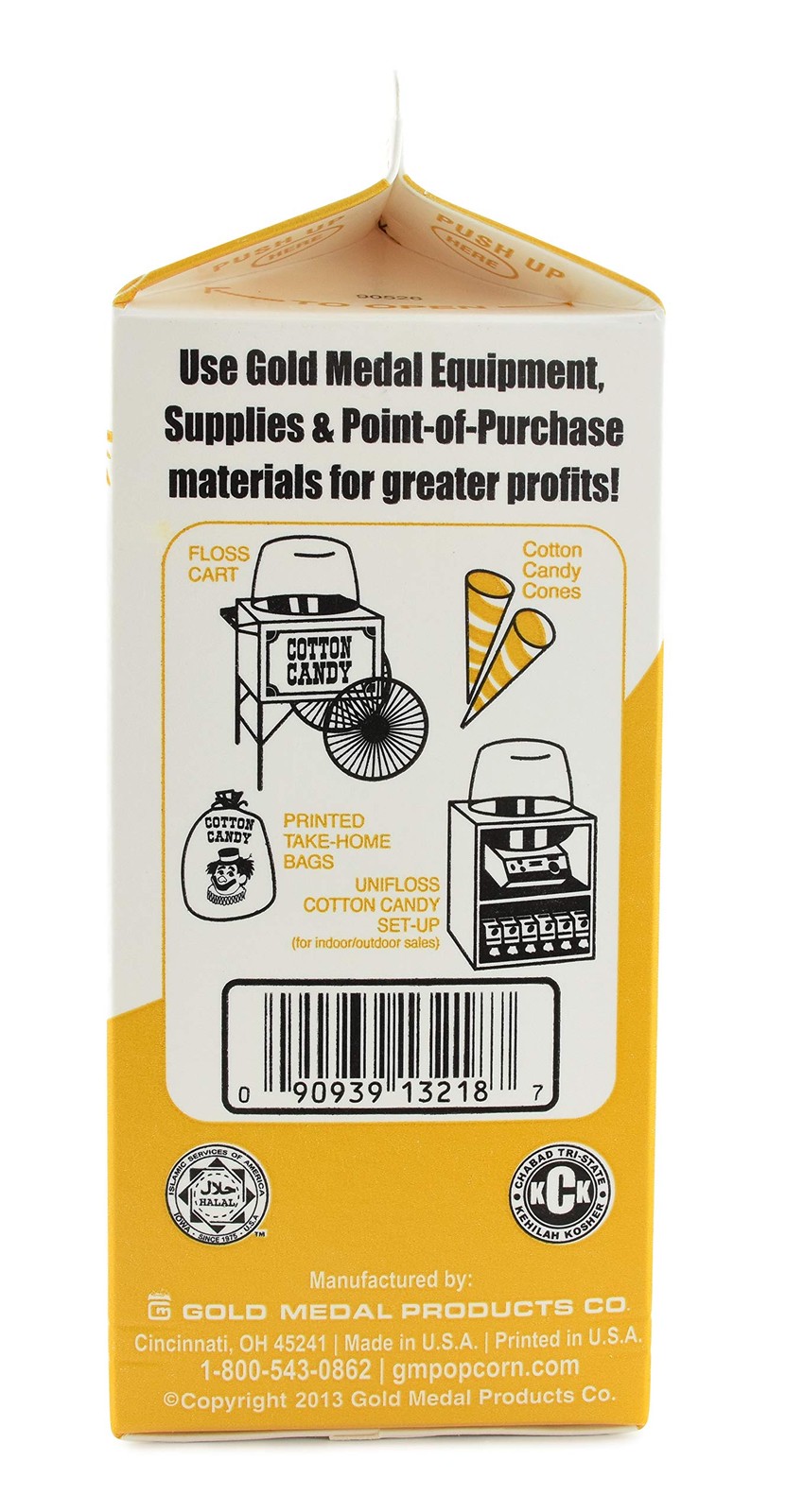 Gold Medal 3218 Banana Flossugar 3.25lb Carton for Cotton Candy & Desserts