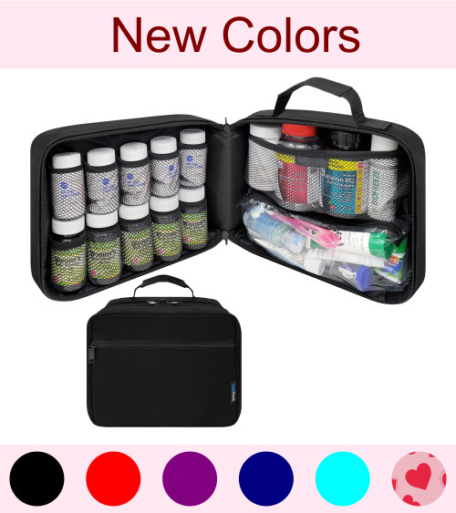 StarPlus2 Large Padded Pill Bottle Organizer, Medicine Bag, Fixed Pockets