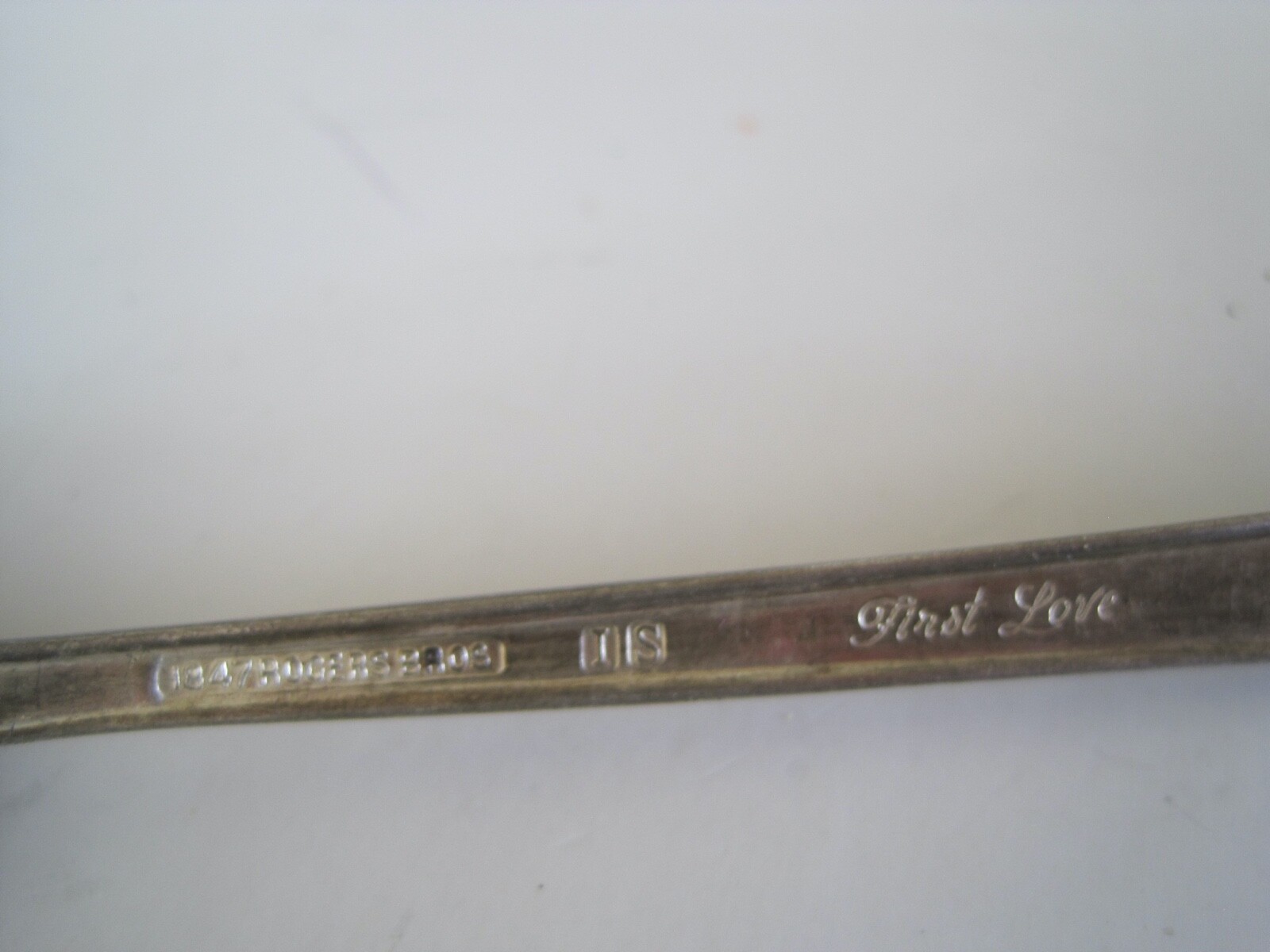 Slotted Teaspoon First Love Monogramed Rogers 1847