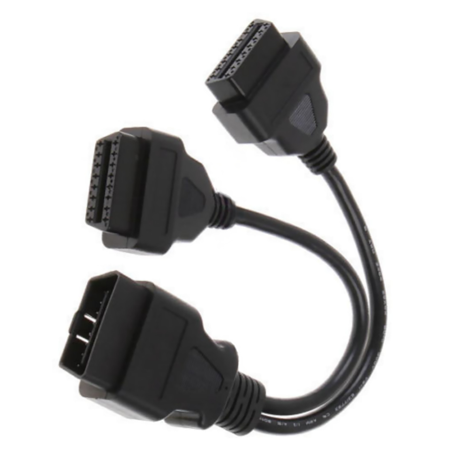 30cm 16 Pin OBD2 OBD II Splitter Adapter Cable Male to Dual Female Ports Y Cable