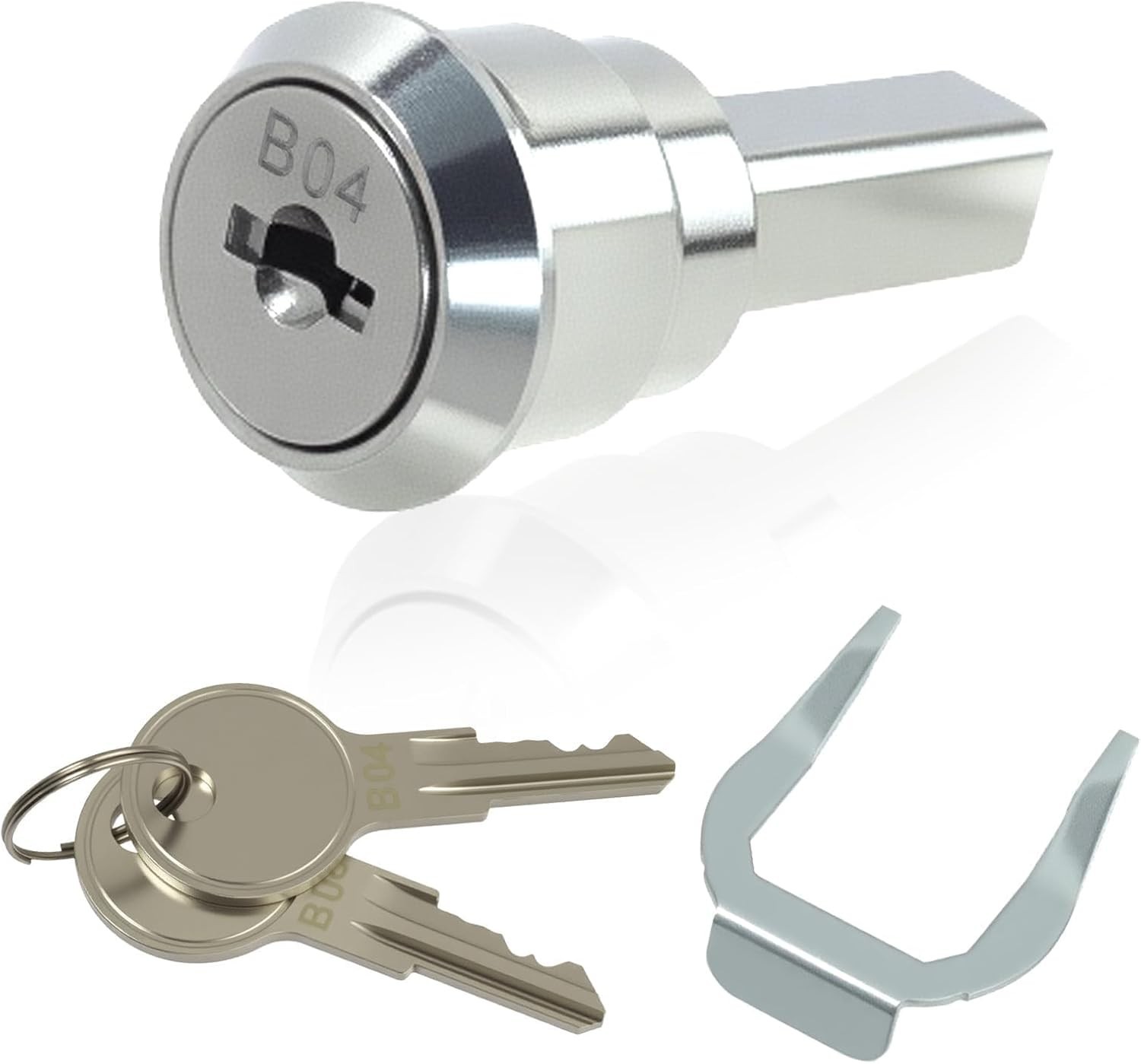 Stainless Steel Tool Box Lock Replacement Set, Universal Drawer with Keys 180°