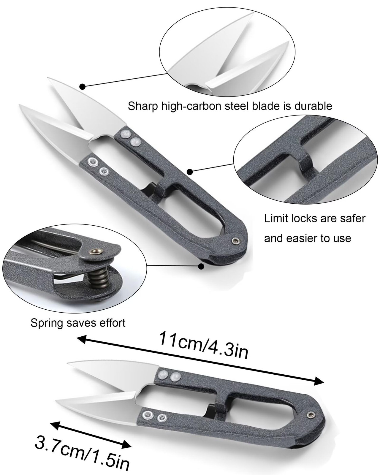 HAN-LBG 2 Pcs Bonsai Pruning Scissors for plants, Mini Small, Black&grey