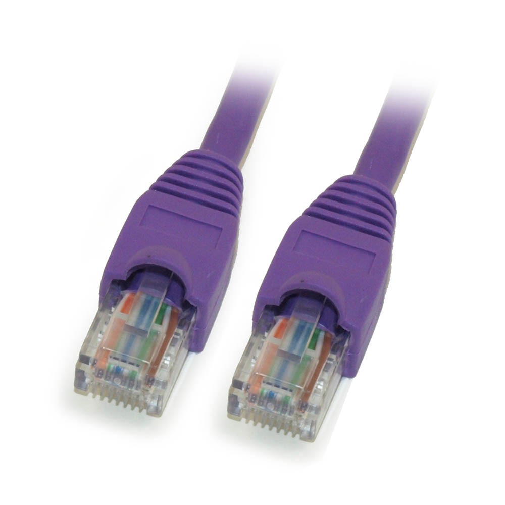 20ft Cat5E Ethernet RJ45 Patch Cable  Stranded  Snagless Booted  PURPLE