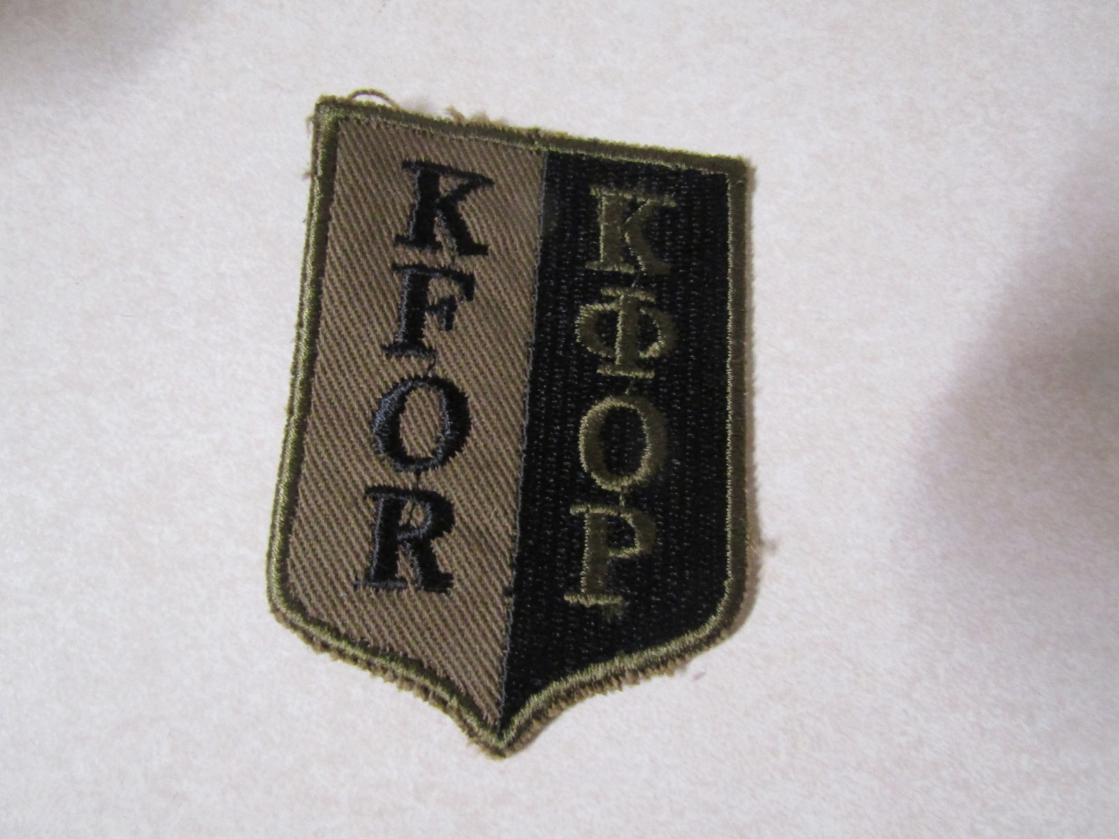 MILITARY PATCH MUCH OLDER SUBDUED KOSOVO FORCES KFOR