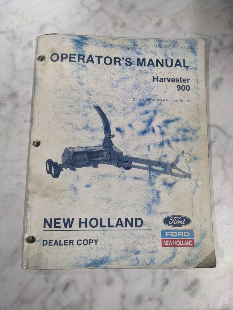 FORD NEW HOLLAND DEALER OPERATOR'S SERVICE MANUAL HARVESTER 900 1988 751185+