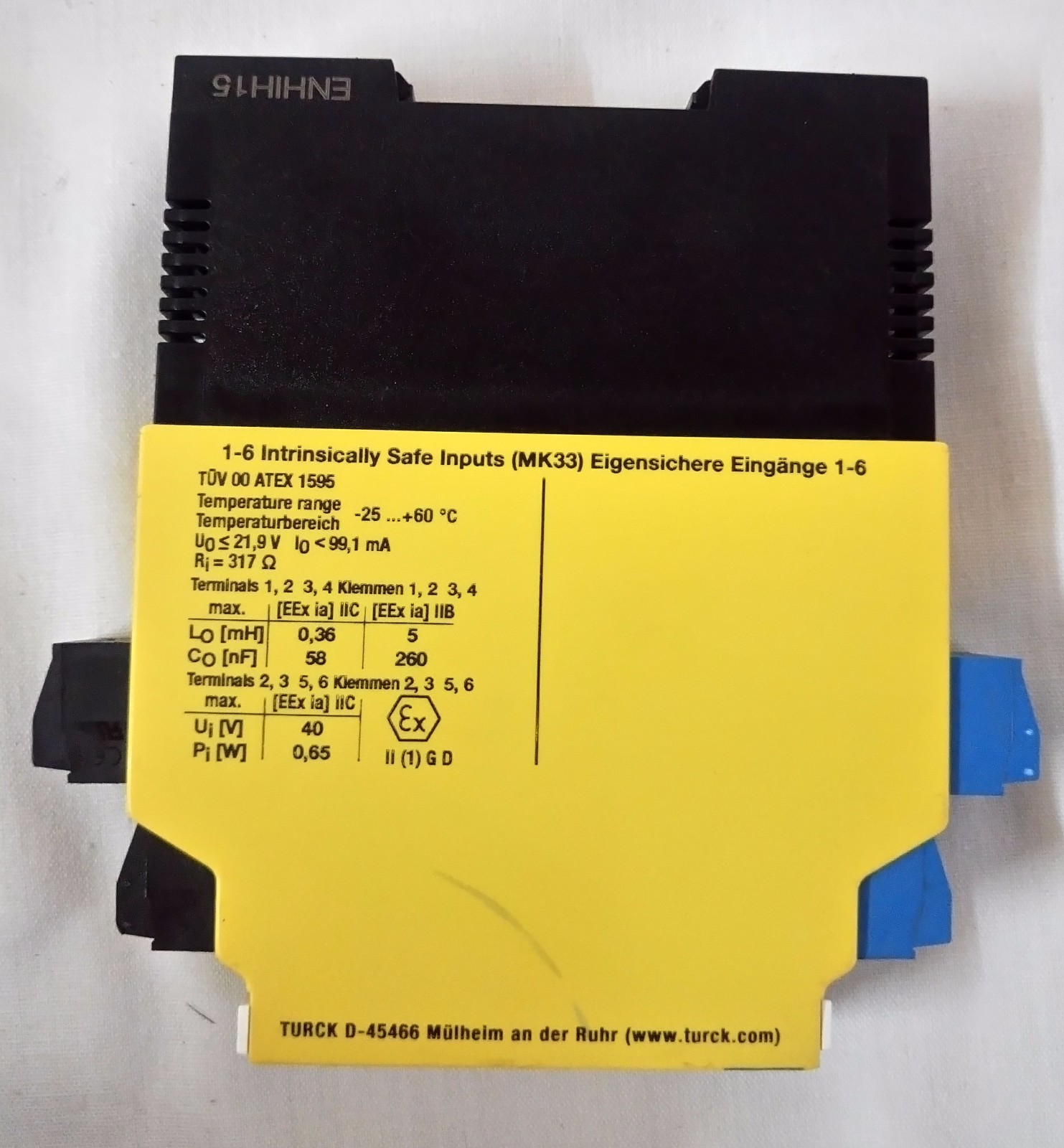 TURCK ELEKTRONIK MK33-221-EX0-HLI/24VDC Loop Isolator P/N: 7506431
