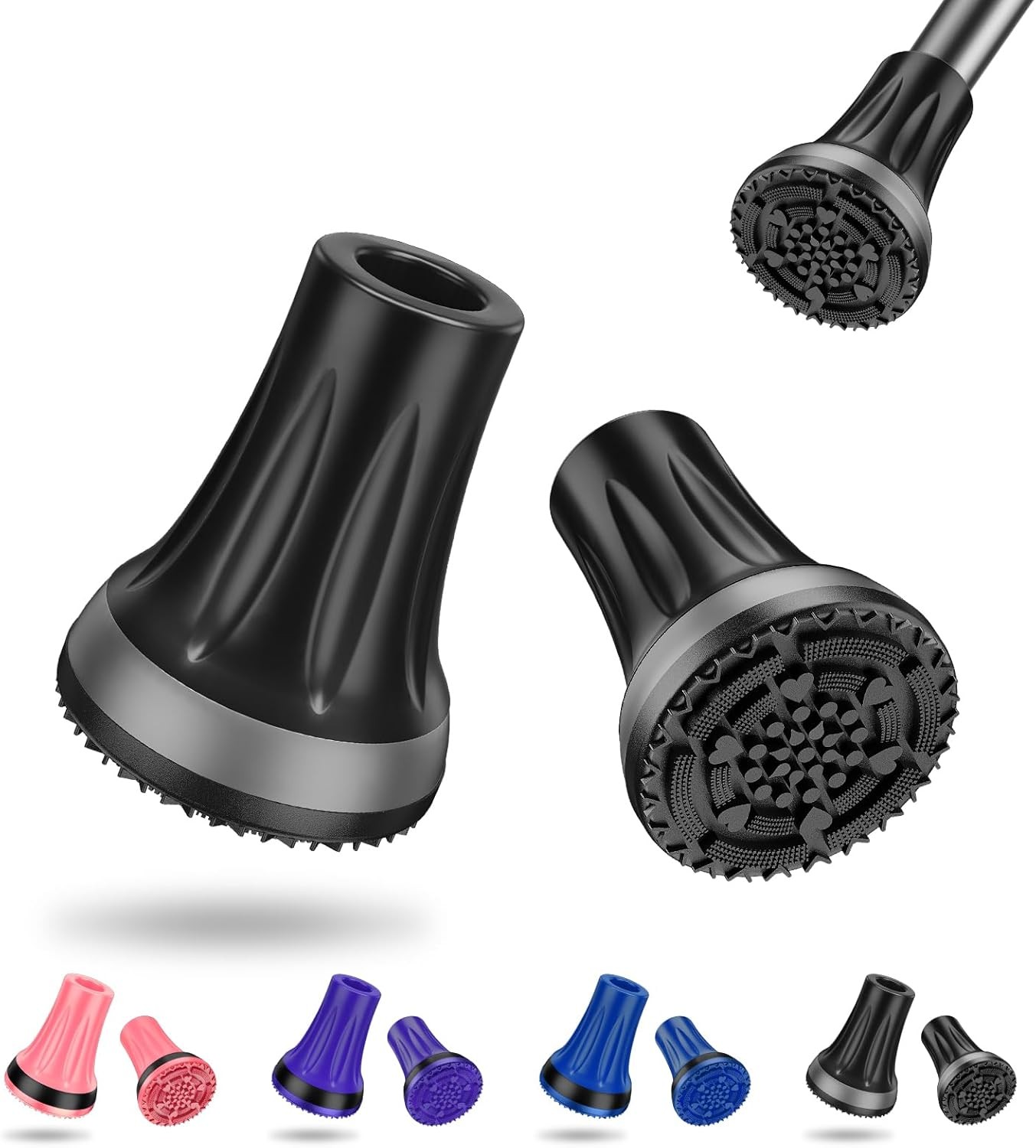 Heavy Duty 7/8" Rubber Crutch Tips - Anti-Slip Replacement Feet