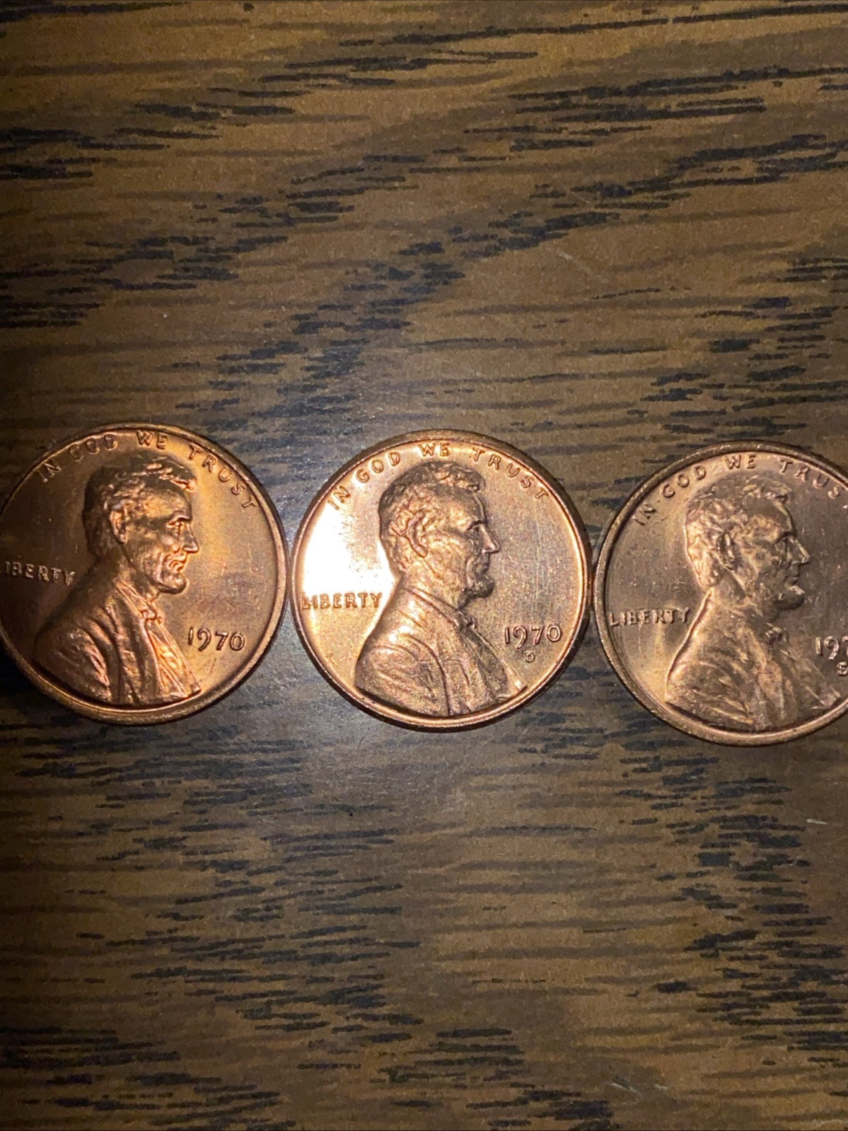 1970-pds Lincoln Cents About Uncirculated $4.95 Free Shipping.