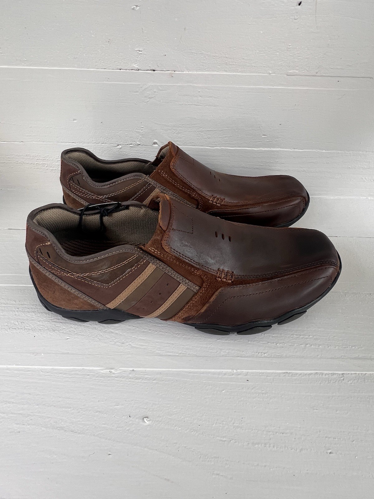 Skechers Men Diameter Zinroy SZ 12 Leather Shoes 64275 EW CDB Brown Size