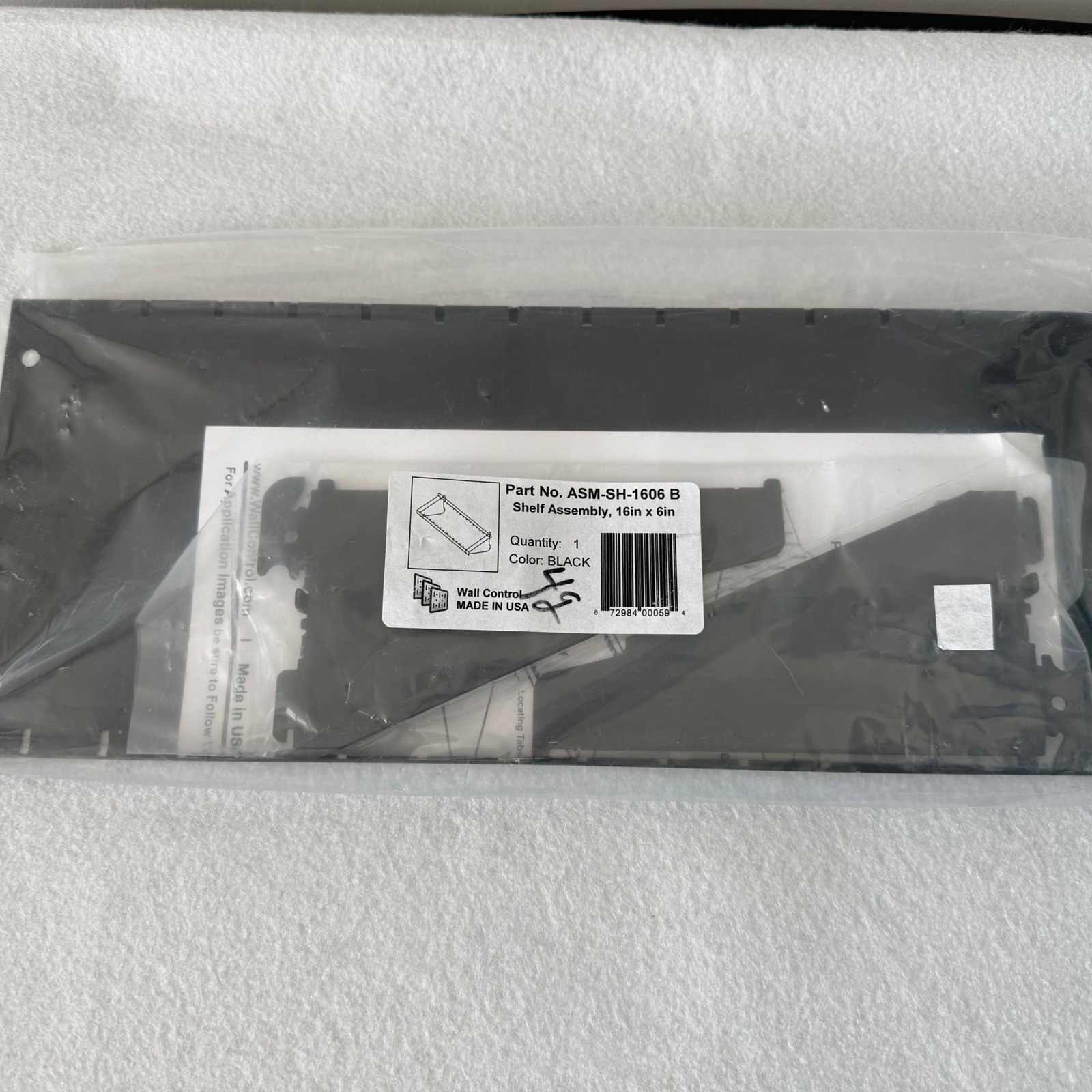 Wall Control 16x6 Shelf Assembly Black Metal Pegboard Organizer USA NEW