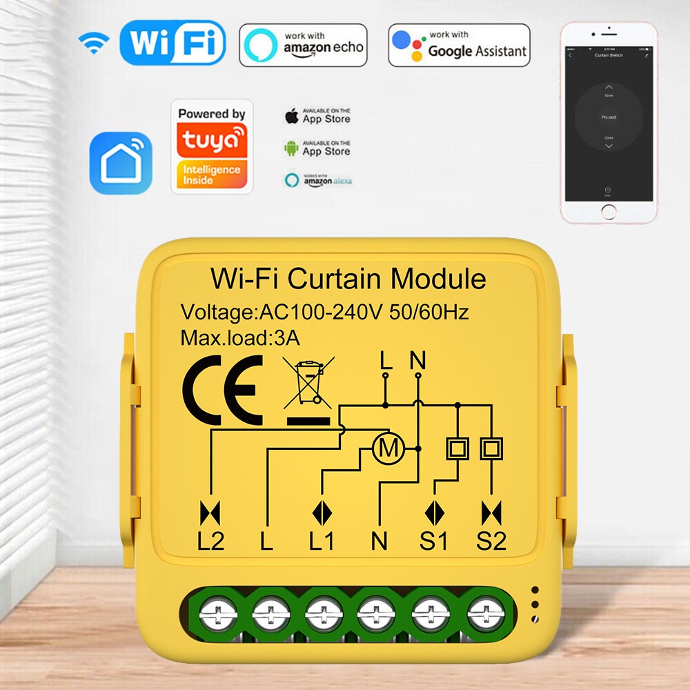 1-10 Channel Tuya WIFI Smart Curtain Switch Module for Roller Blinds Home