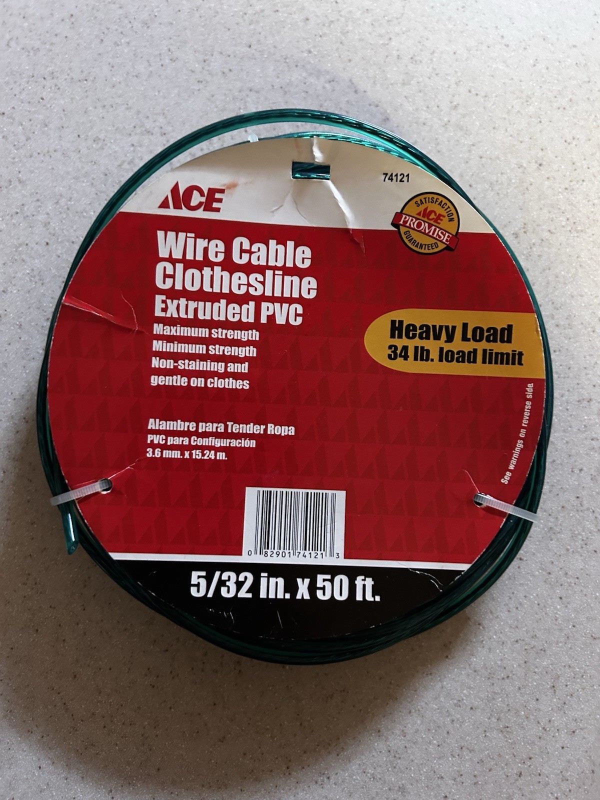 Ace Hardware Wire Clothesline PVC cable 5/32 in x 50 ft (74121)