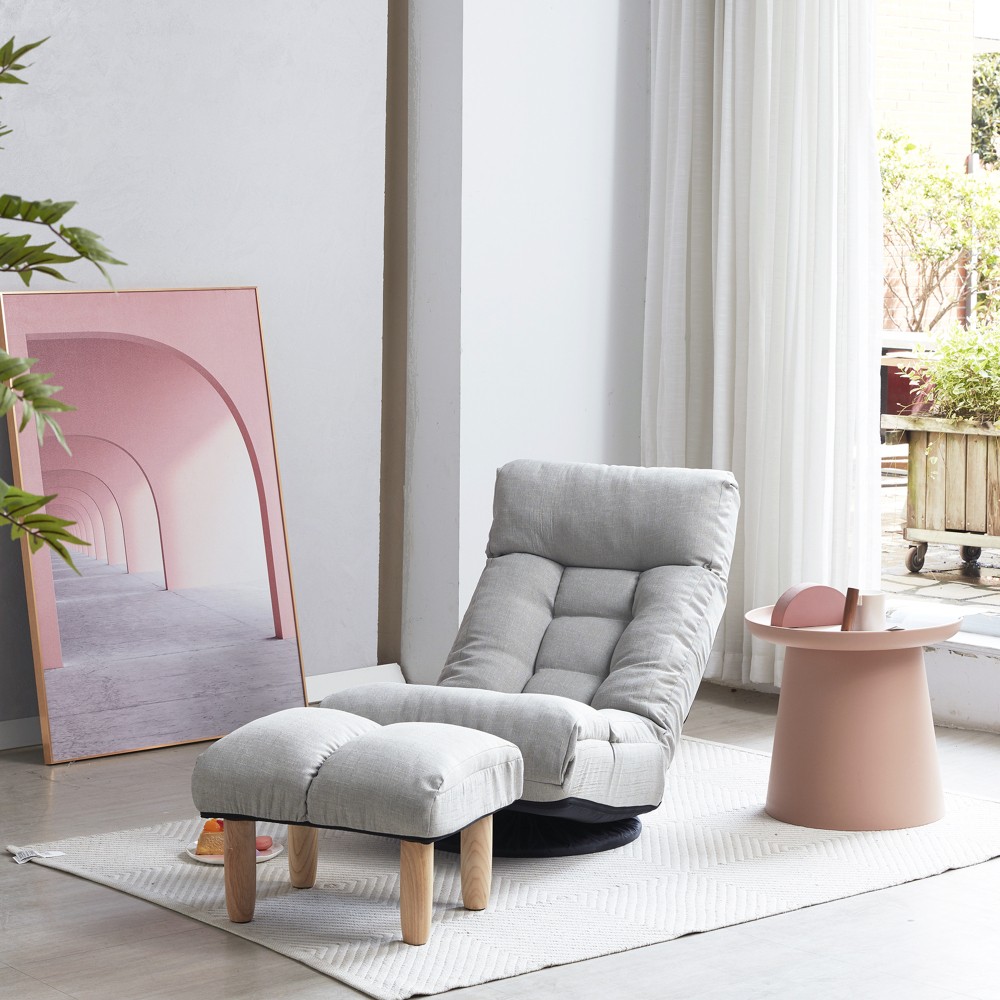 Lazy Sofa Balkon Freizeitstuhl Einzelsofa klappbar Relaxsessel mit Fußstütze-