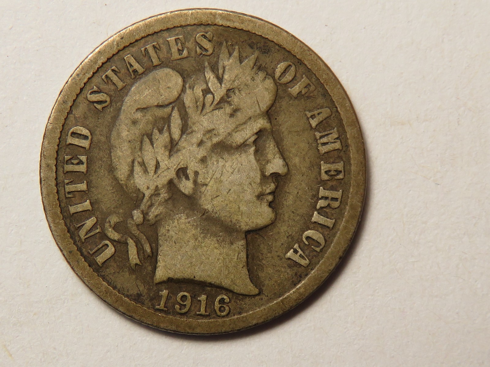 1916-S Barber Dime Grading Fine