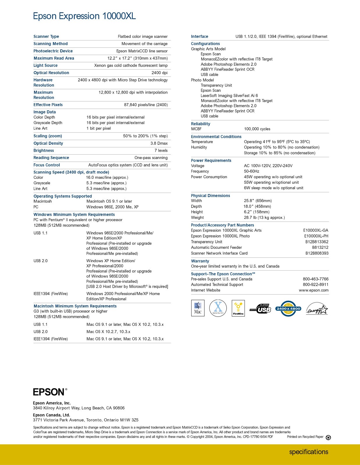 Epson Expression 10000XL Scanner