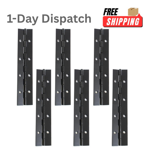 .6PCS 8 Inch Piano Hinges Black Heavy Duty Continuous Hinges with Screws