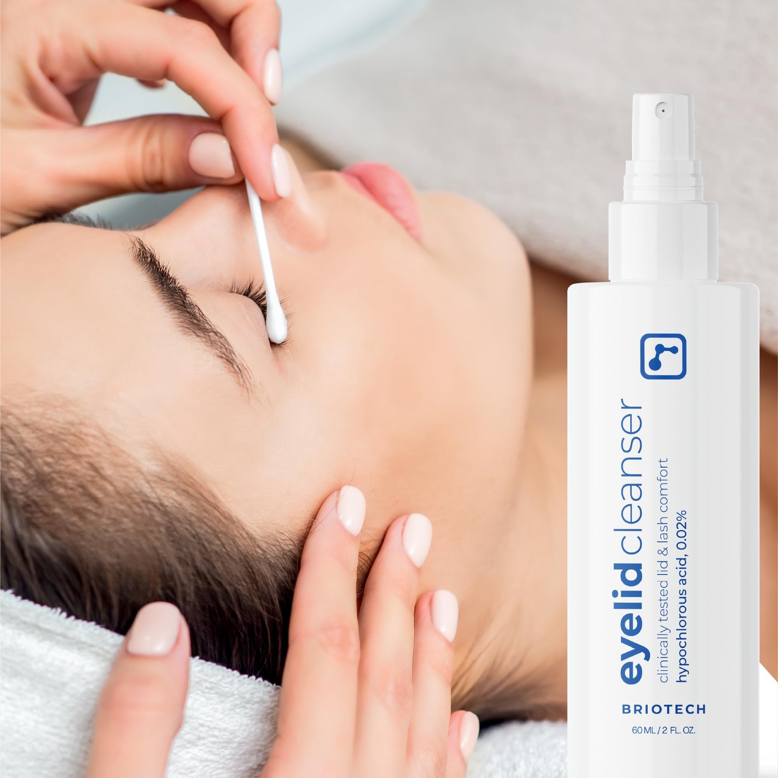 BRIOTECH Eyelid Cleanser, Hypochlorous Acid Spray, Lid & Eyelash Cleanser, Sooth