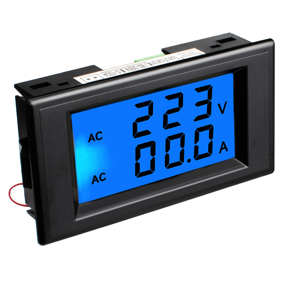 AC80-300V 100A Dual Display Digital Voltmeter Ammeter LCD Digital Voltage Tester