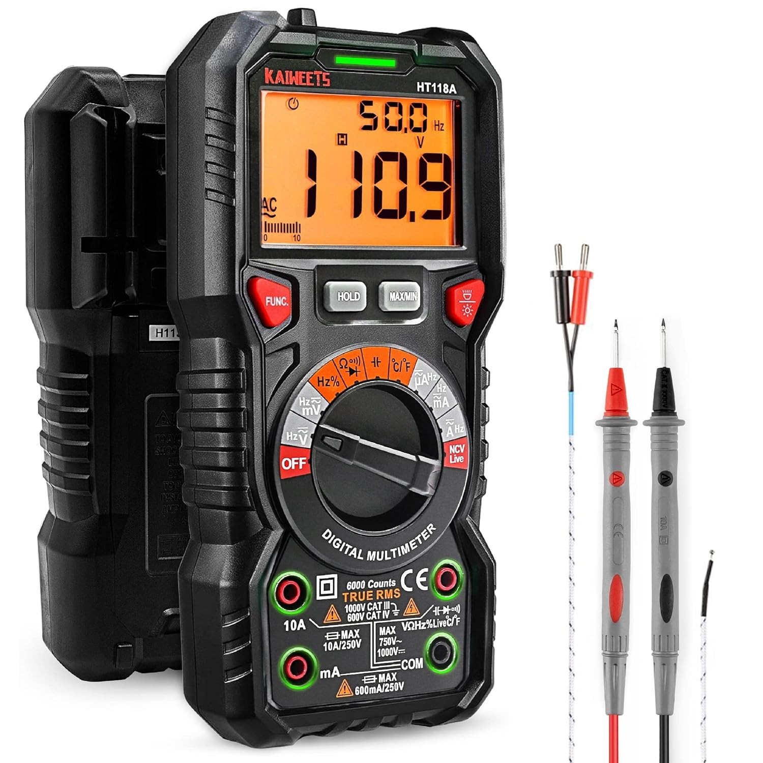 Compact Auto-Ranging Multimeter with LCD Display for Reliable Voltage & Current