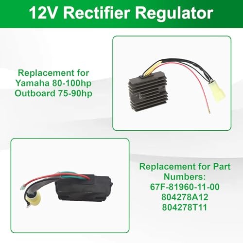 12V Voltage Rectifier Regulator Replacement for Yamaha 80-100hp Outboard 75
