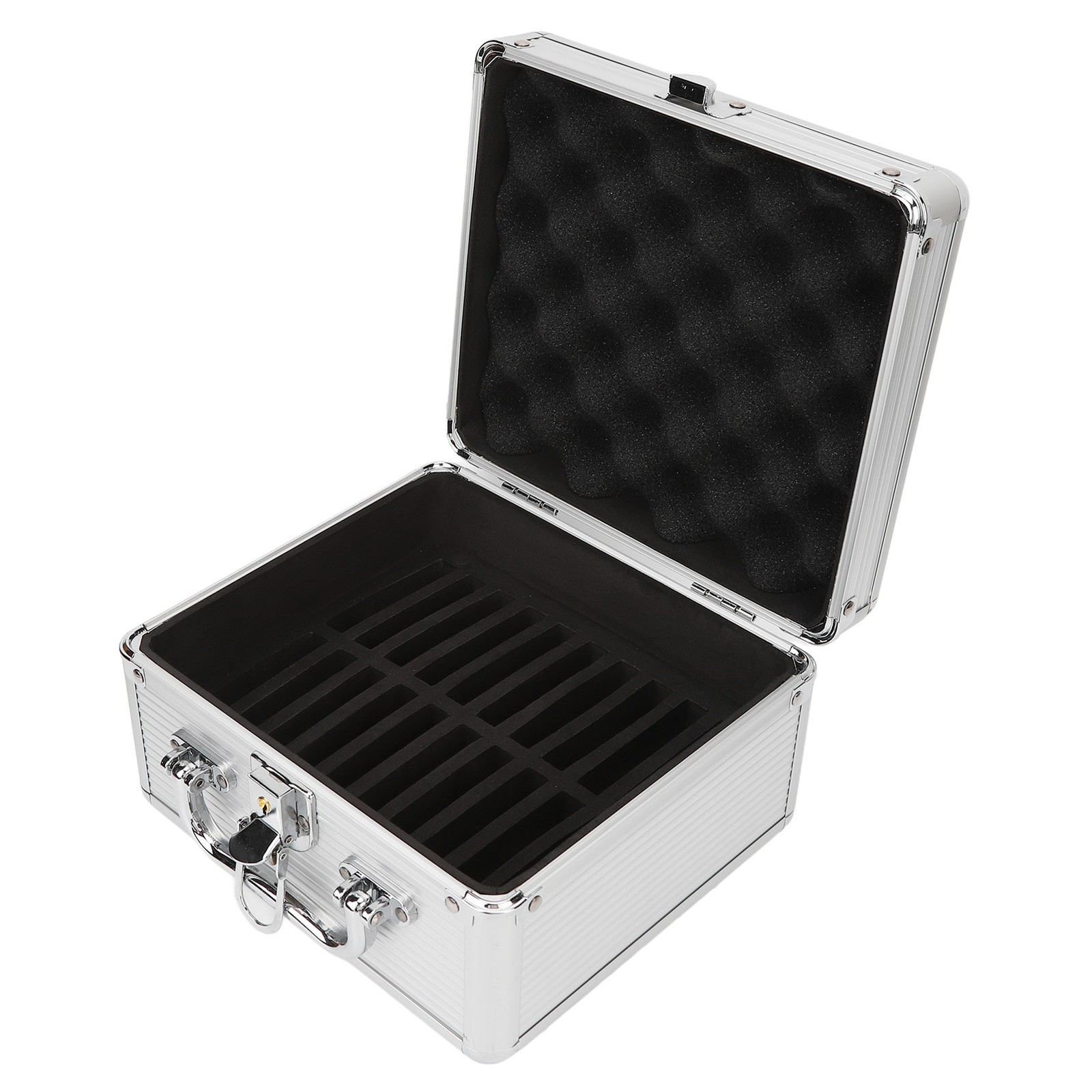 20 Bays 2.5in Hard Drive Storage Box With Safety Lock 2 Keys ABS Handle