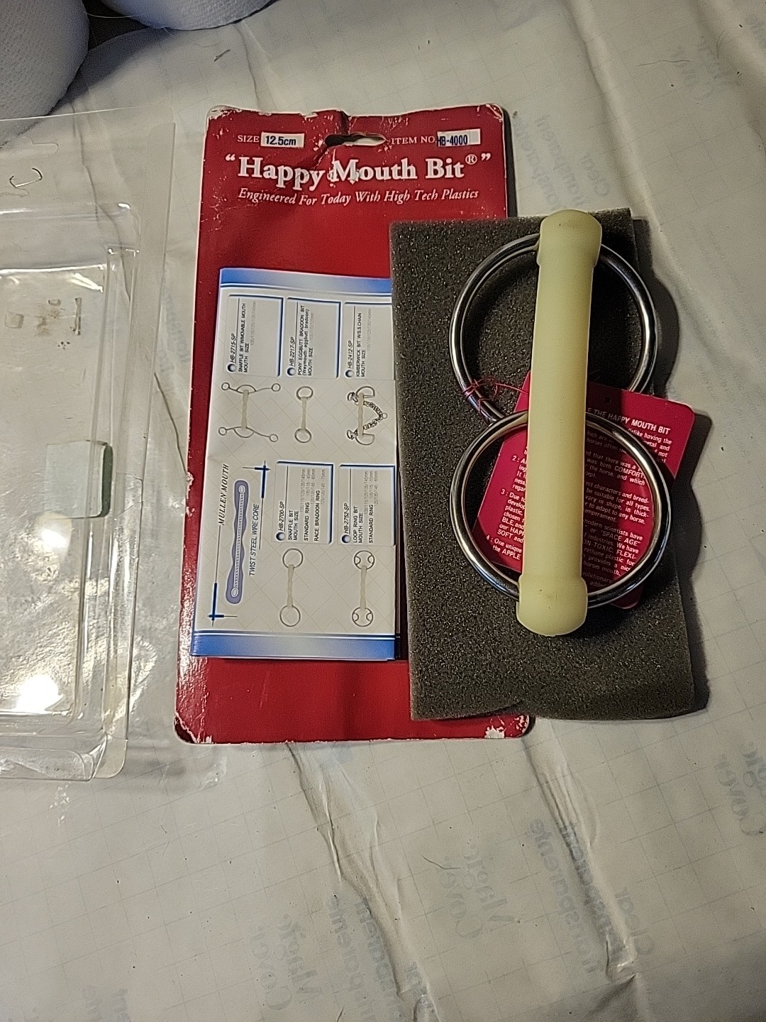 Happy Mouth Apple Scent Horse Bit, Gentle 12.5cm. Stainless Steel Rings NOB
