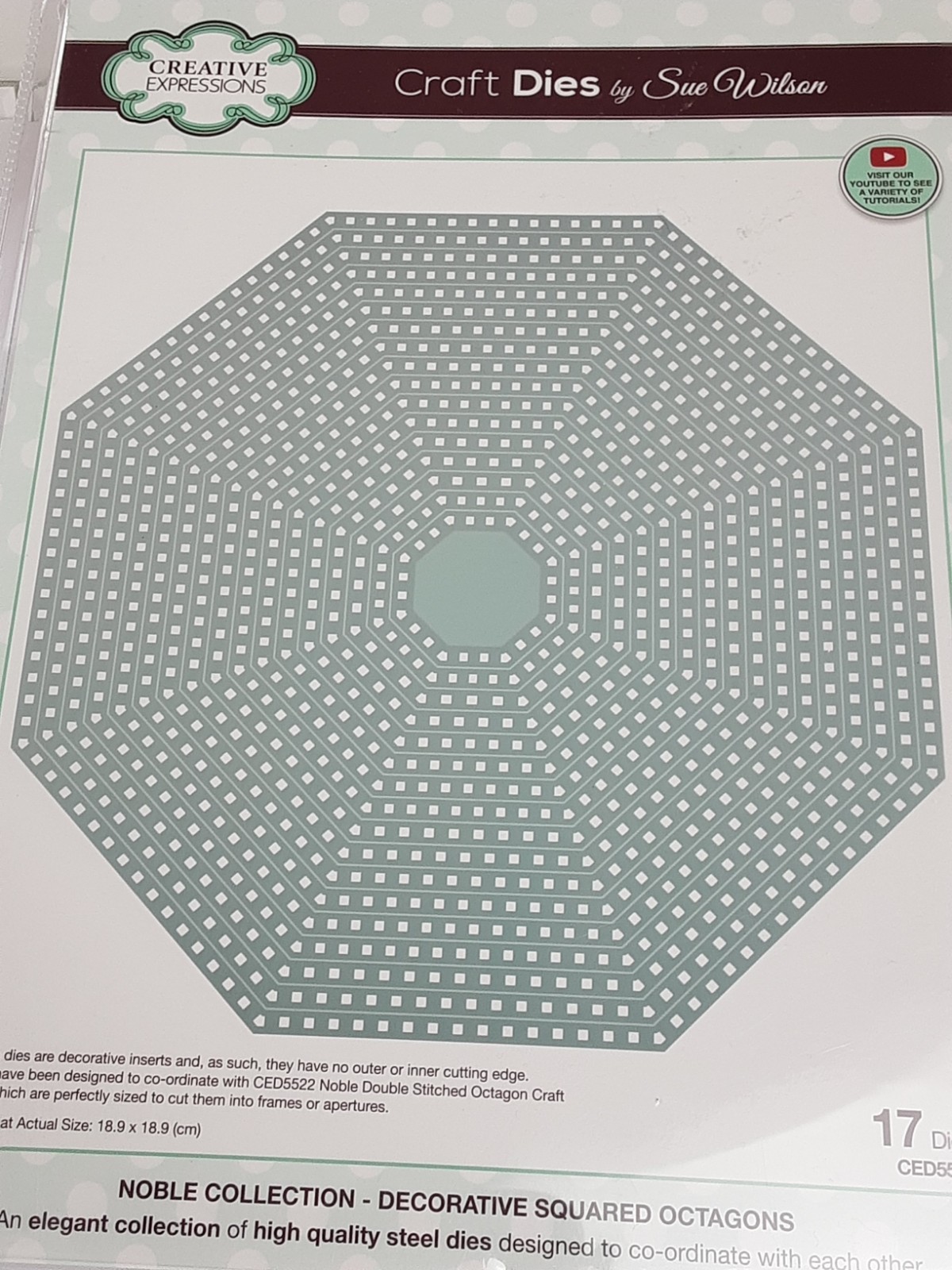 NEW Creative Expressions #5535 Noble Coll Decorative Squared Octagons 17 Die Set