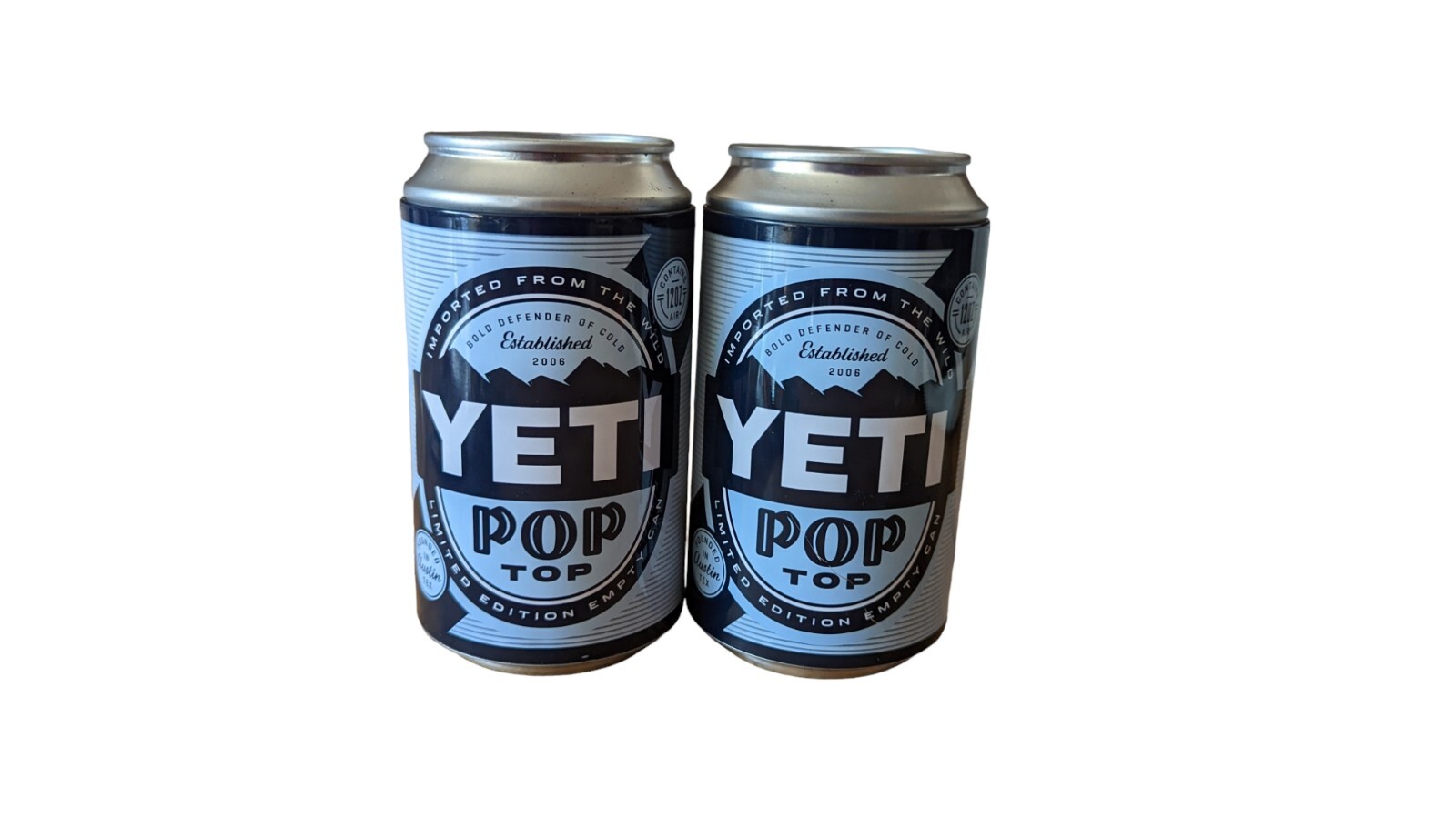 2 YETI Pop Top, Limited Edition, "Empty Can Contains 12oz Air" Storage Stash Can