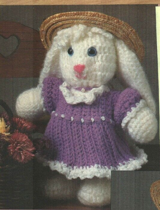 TAFFY BUNNY 13 1/2" STUFF ANIMAL TOY DIGEST SIZE CROCHET PATTERN INSTRUCTIONS
