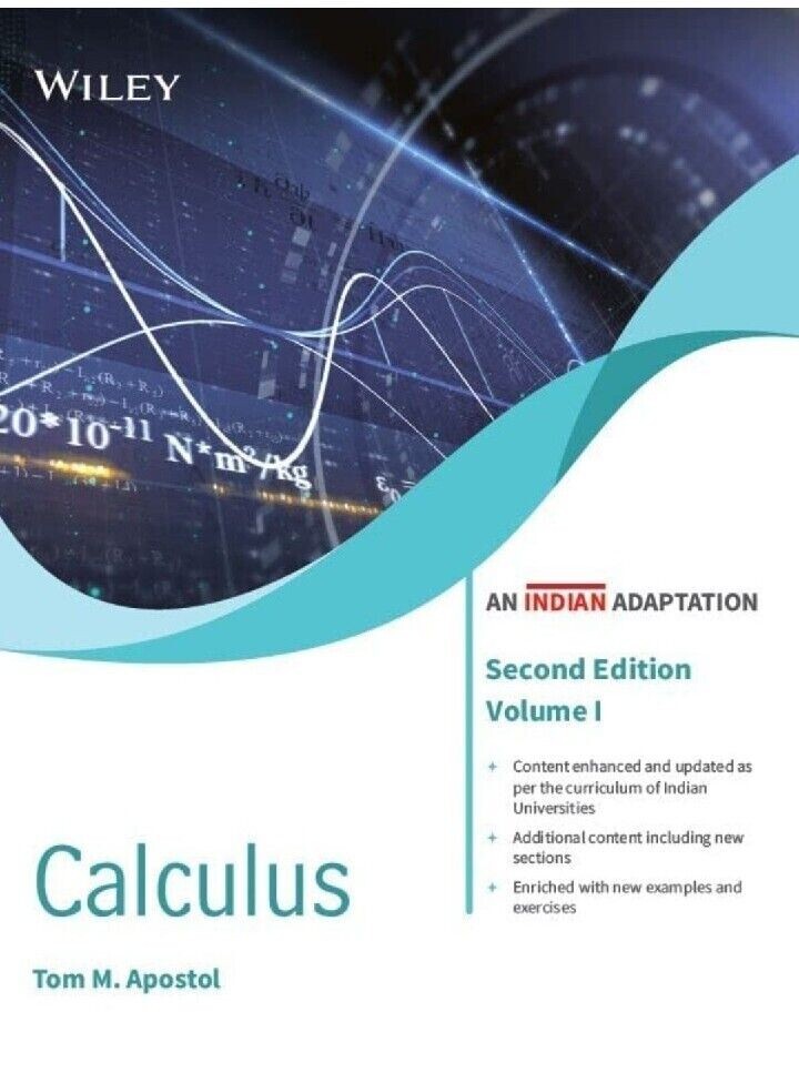 Calculus, Volume 1 by Tom M. Apostol, 2ND INTERNATIONAL EDITION