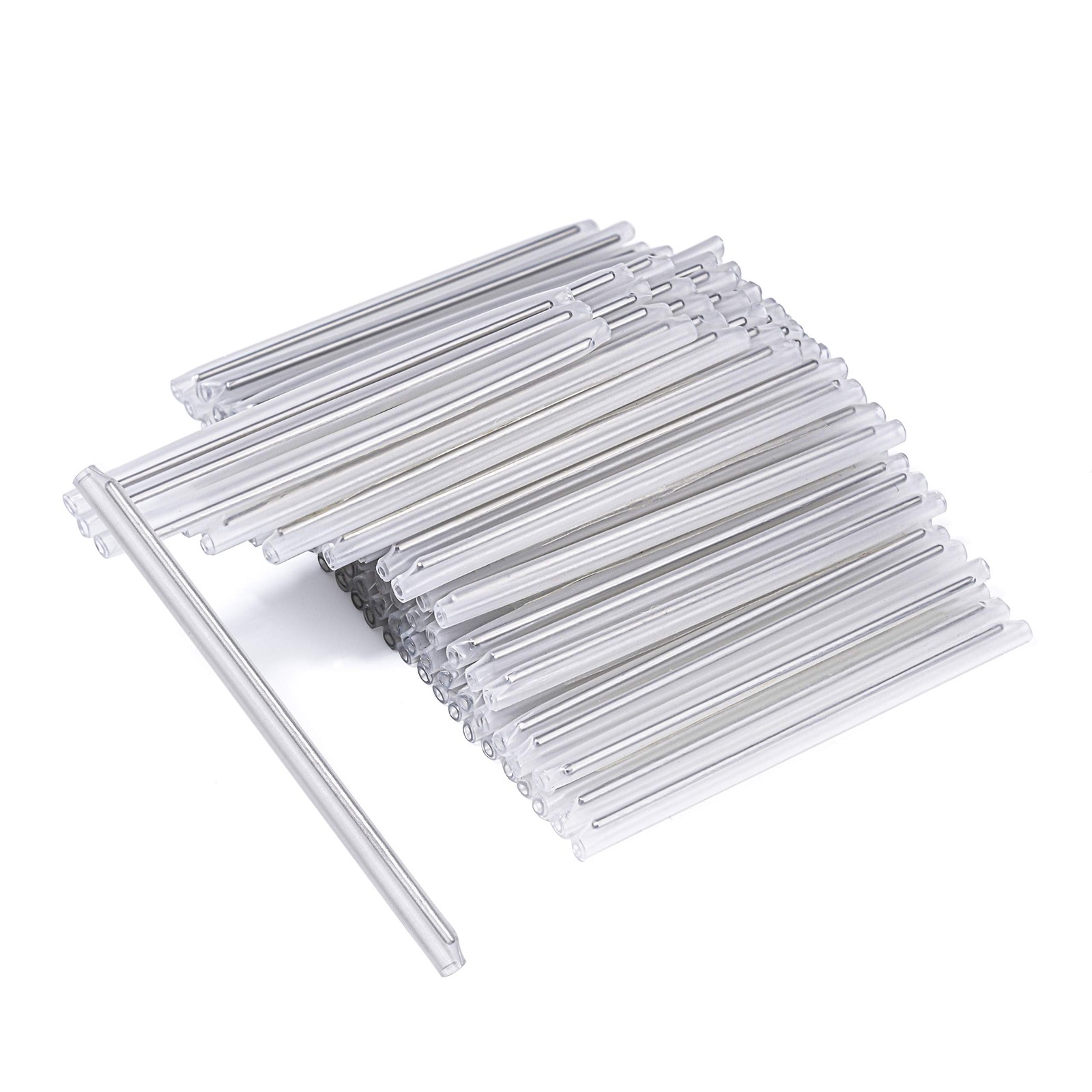 100 PCS 60mm Clear PE Heat Shrinkable Tubing Fiber Optical Cable 2.6mm Dia